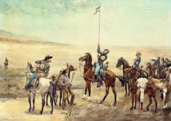 Frederic Remington : Signaling the Main Command